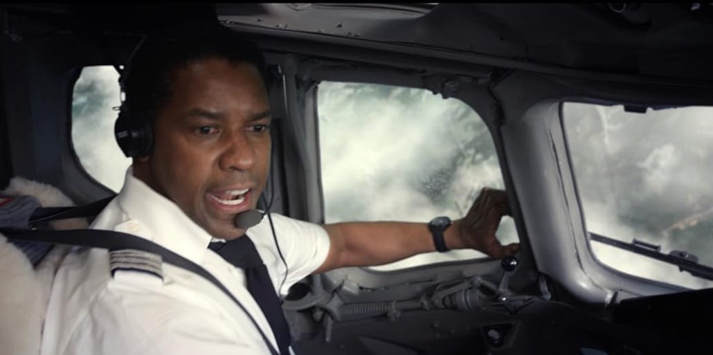 Denzel Washington in the movie Flight.  Image: Flight, the movie
